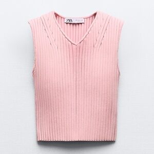BNWT PINK ZARA SWEATER STYLE TANK TOP